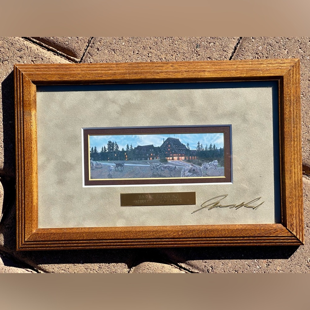 Signed Framed Matted Art by James Reed “Early Morning Missed Encounter”
